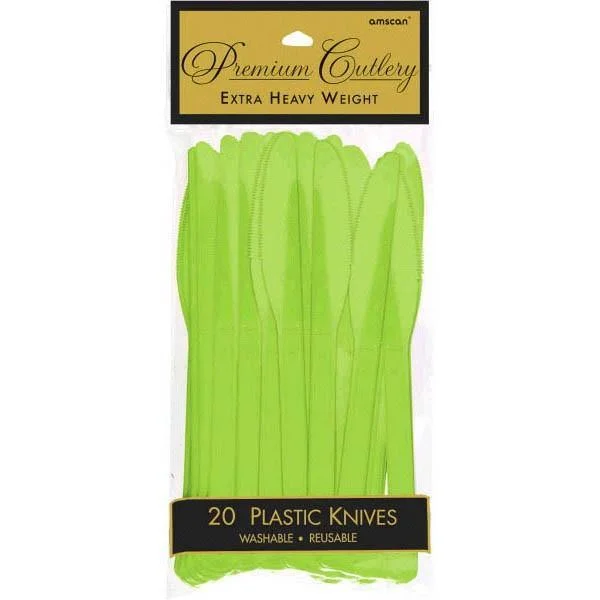 Durable stainless steel cutlery-Plastic Knives - Kiwi 20/pkg.