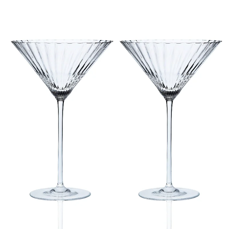 Compact silicone travel cups-Quinn Clear Martini Glasses