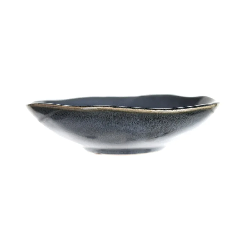 Rustic clay baking dishes-Stoneware Condiment Bowl Mediterranean Blue 11cm