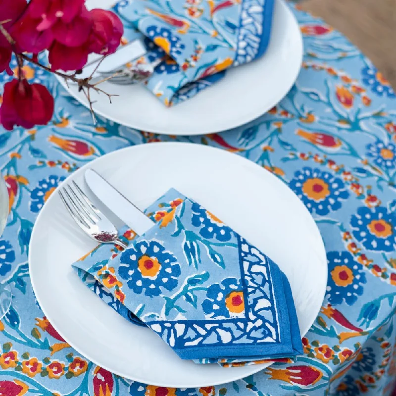 Heavy-duty glass baking dishes-Iznik Blue Napkin | Set of 4