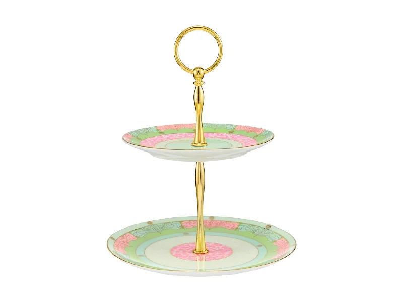 Rustic wooden serving platters-Maxwell & Williams Wicked Pink Goes Good With Green 2 Tiered Cake Stand Elphaba Gift Boxed