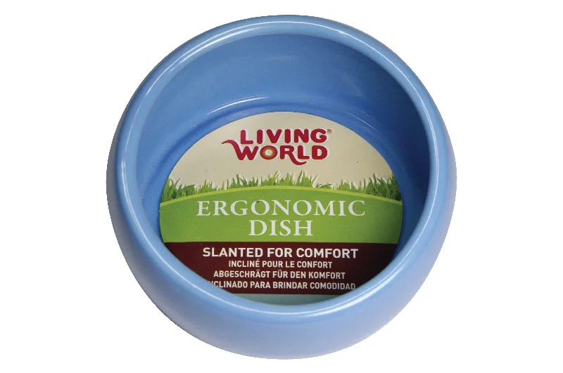 Handcrafted pottery platters-Living World - Ceramic Pet Dish (Blue) (420ml)