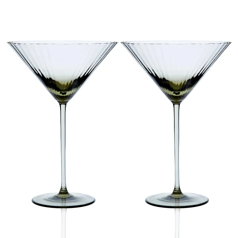 Retro striped coffee cups-Quinn Smoke Martini Glasses