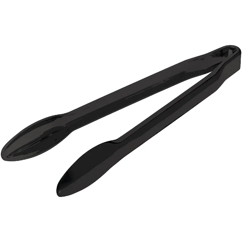 Heavy-duty plastic serving spoons-Black PET Plastic Tongs, 1 Count