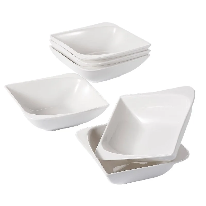 Heavy-duty plastic serving spoons-vancasso Cloris 5.5 Inch Square Cereal Bowl Set (Service For 6)