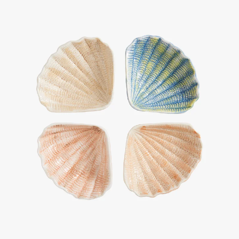 Retro striped dinnerware-Stoneware Shell Bowl Set