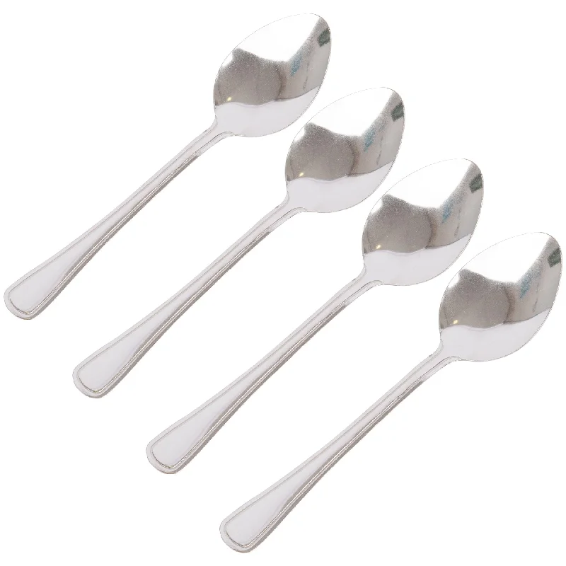 Handcrafted clay dessert plates-Stainless Steel Dessert Spoons - Pack of 4 - By Ashley