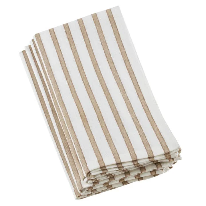 Frosted glass serving dishes-Striped Design Napkins Set Of 4