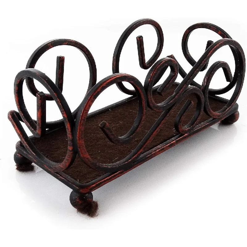 Bold red ceramic plates-Bronze Colored Iron Coaster Holder with Ball Feet 5" x 5 x 2 Holds 4-4" Round or Square Coasters