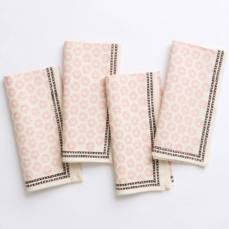 Eco-friendly bamboo utensil sets-India Hicks Home Mini Sea Biscuit Blush Napkin | Set of 4