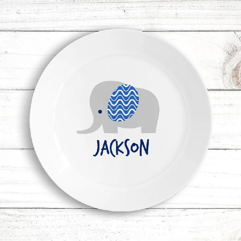 Rustic wooden dinner trays-Elephant Kids Plate