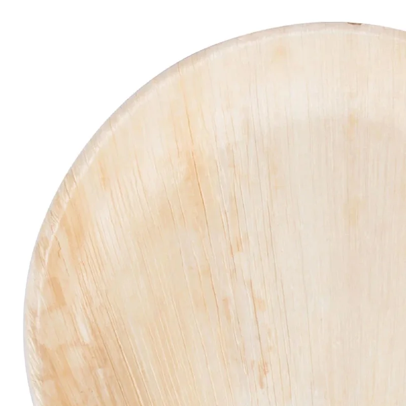 Eco-friendly bamboo utensil sets-8" Round Palm Leaf Disposable Eco Friendly  Salad Plates