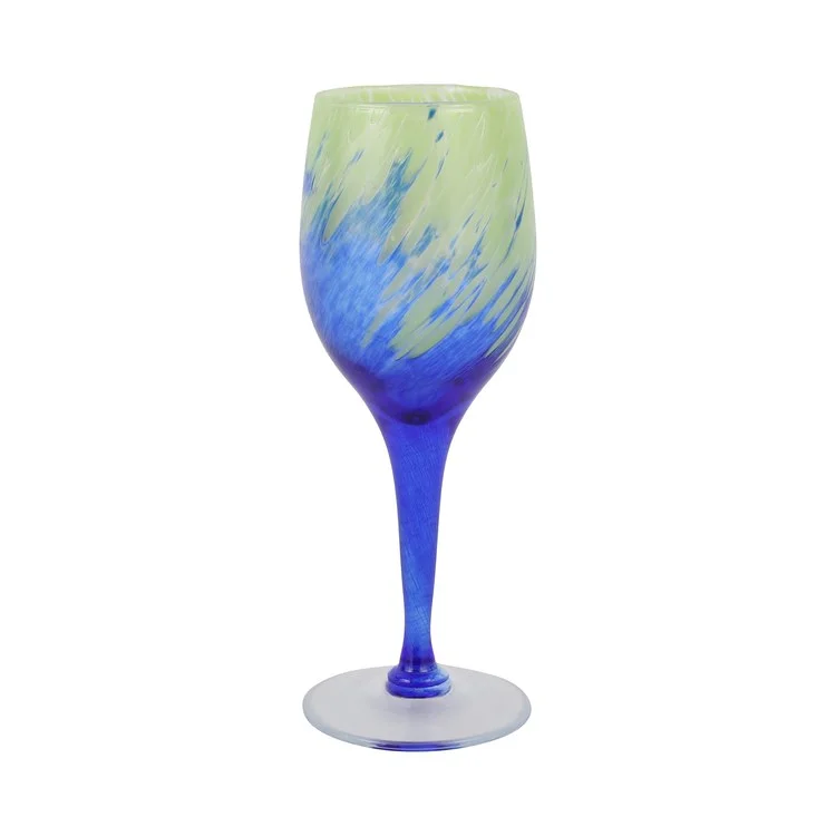 Insulated kids’ sippy cups-Nuvola Green and Blue Wine Glass