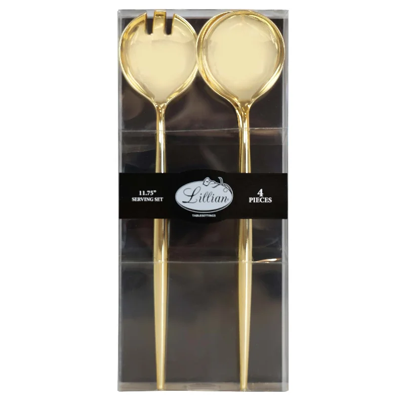 Retro enamel serving trays-Gold Serving Set, 11,75 Inches, 4 Count