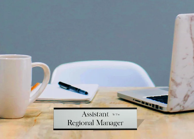 Retro enamel serving trays-Assistant (to the) Regional Manager - Office Desk Plate