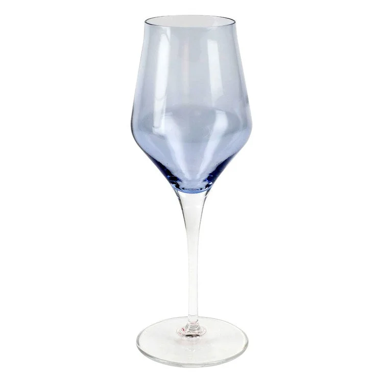 Festive holiday-themed mugs-Contessa Blue Wine Glass