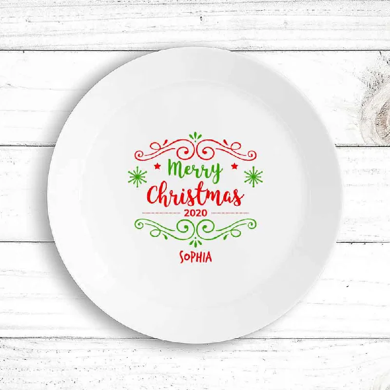 Cute cartoon kids’ bowls-Merry Christmas Kids Plate