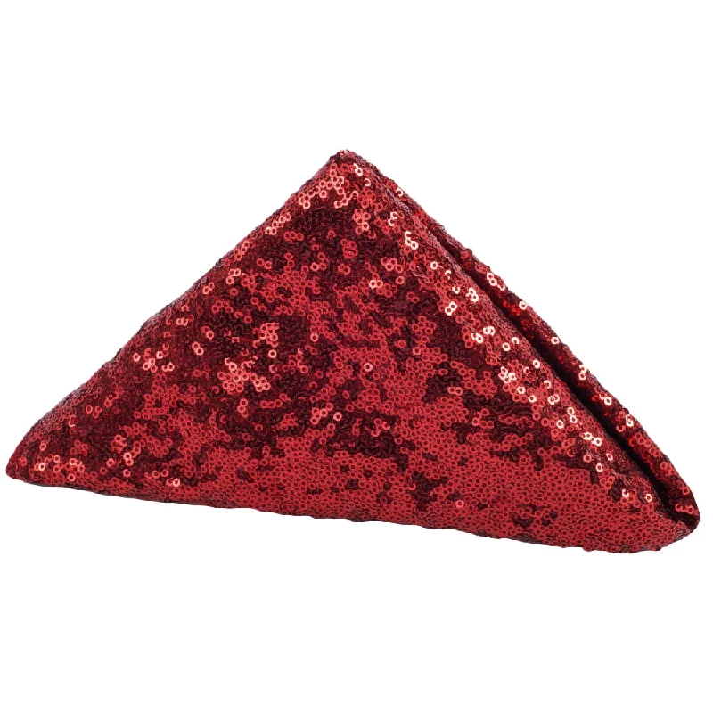 Hand-painted pottery dishes-Glitz Sequin Napkin 20"x20" - Apple Red