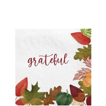 Elegant porcelain dinner plates-Thanksgiving Changing Seasons Paper Beverage Napkins | 40 ct