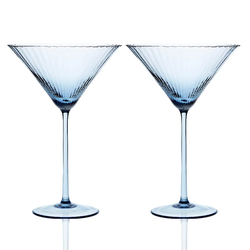 Shatter-resistant glass cups-Quinn Ocean Martini Glasses