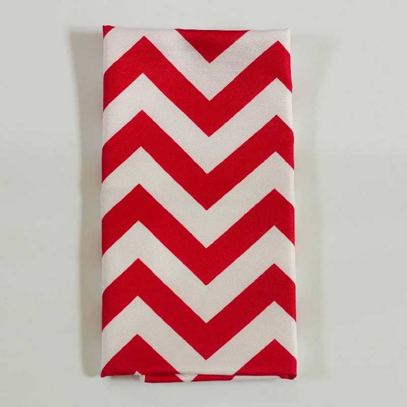 Shatterproof glass tumblers-Red Chevron Napkin