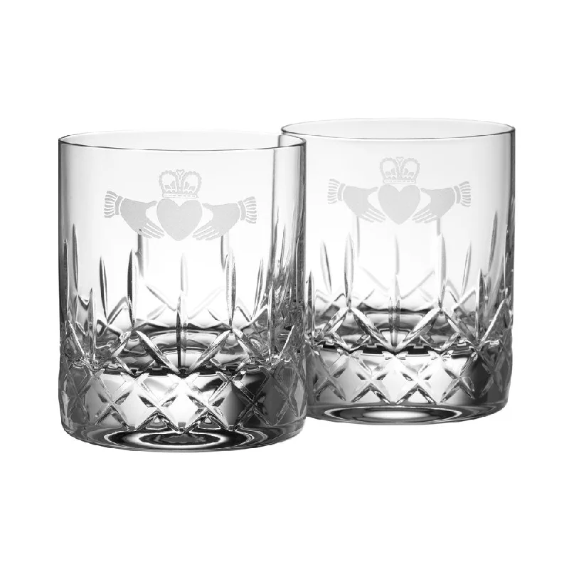 Eco-friendly bamboo cups-Galway Crystal Claddagh D.O.F. Pair