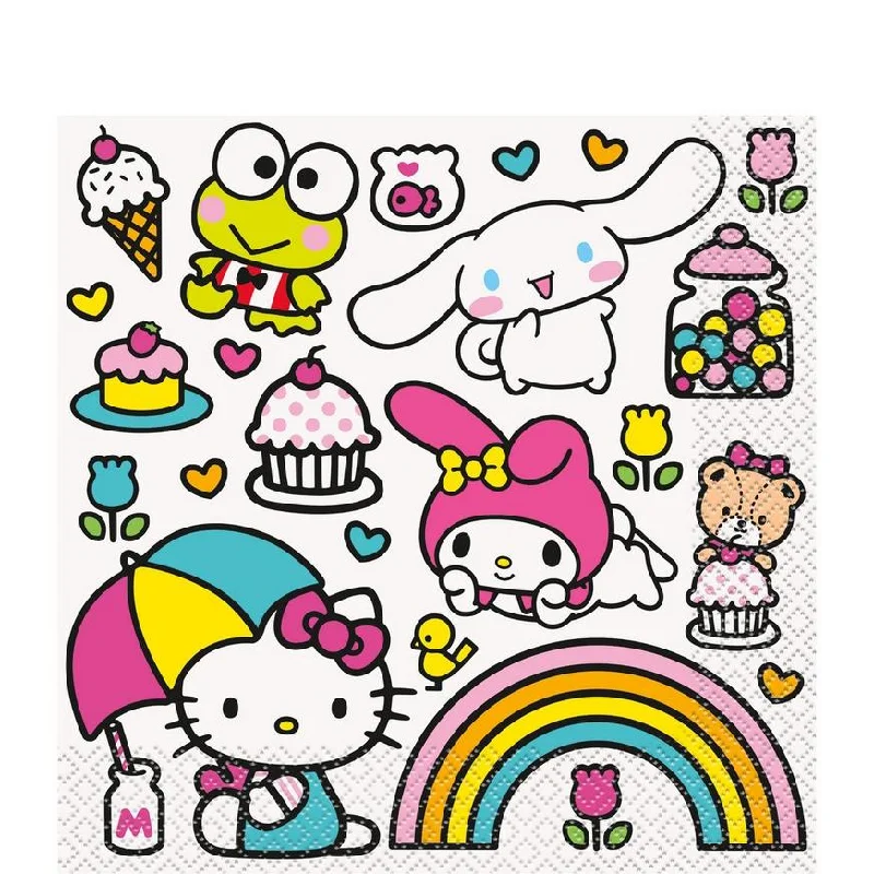 Dishwasher-safe glass bowls-Hello Kitty And Friends Lunch Napkins | 16 ct