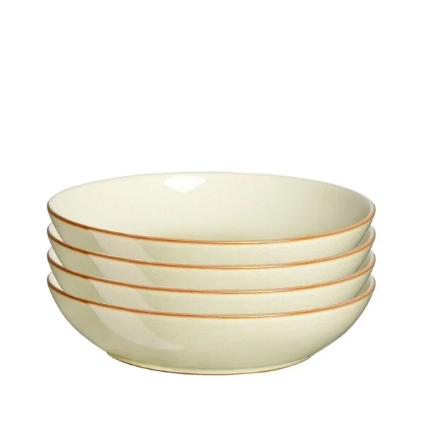 Rustic wooden bread plates-Denby Heritage Veranda Set of 4 Pasta Bowls