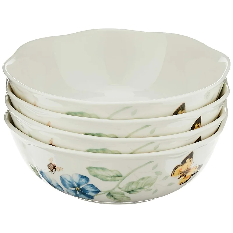 Classic white soup spoons-Butterfly Meadow 4-Piece Porcelain All-Purpose Bowl Set Butterfly Meadow 4-Piece Porcelain All-Purpose Bowl Set