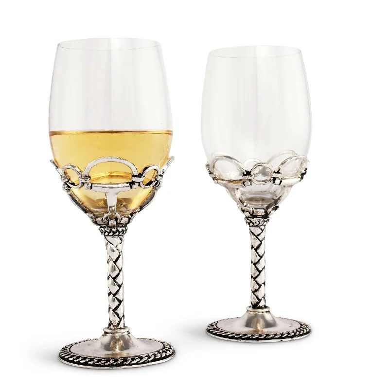 Small espresso cups for shots-Equestrian Pair of Wine Glasses