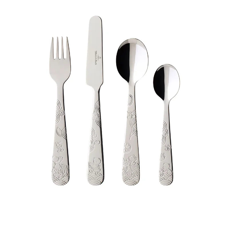 Heavy-duty plastic serving spoons-Villeroy & Boch Hungry As A Bear Children Cutlery 4 Piece Set