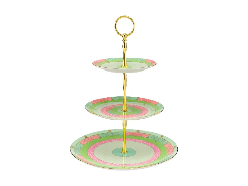 Elegant blue dinnerware sets-Maxwell & Williams Wicked Pink Goes Good With Green 3 Tiered Cake Stand Elphaba Gift Boxed