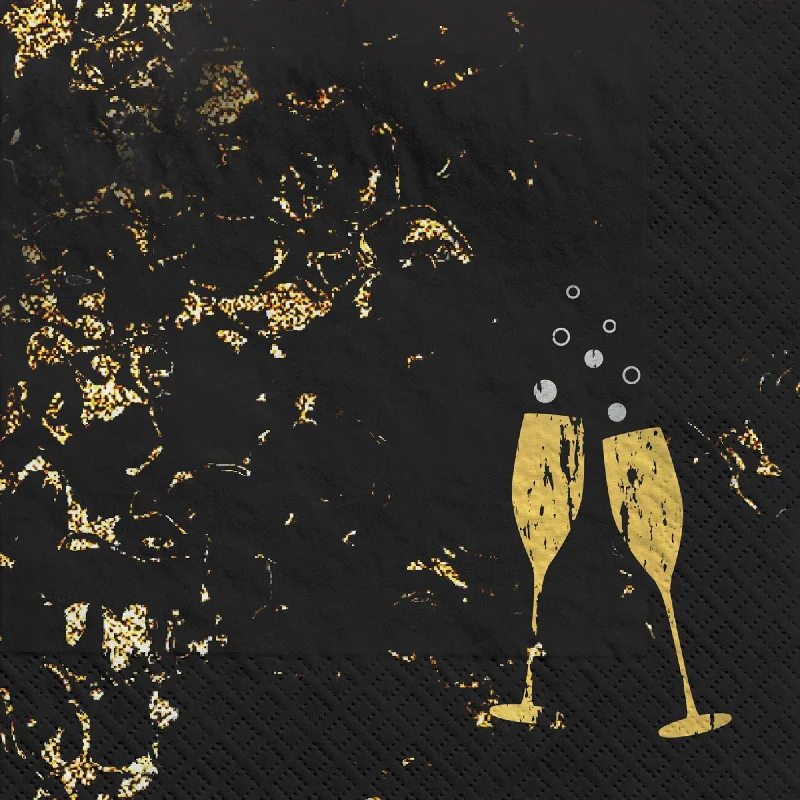 Shatter-resistant plastic plates-New Year's Cheers For The New Year Beverage Napkins | 40 ct