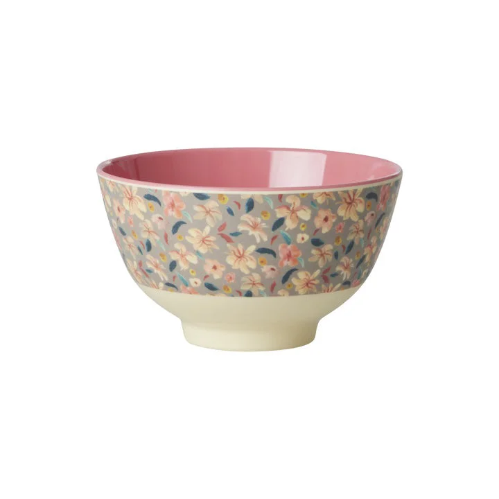 Cute kids’ plastic plates-Rice DK Melamine Bowl with A Rose Is A Rose Print - Small - 300 ml