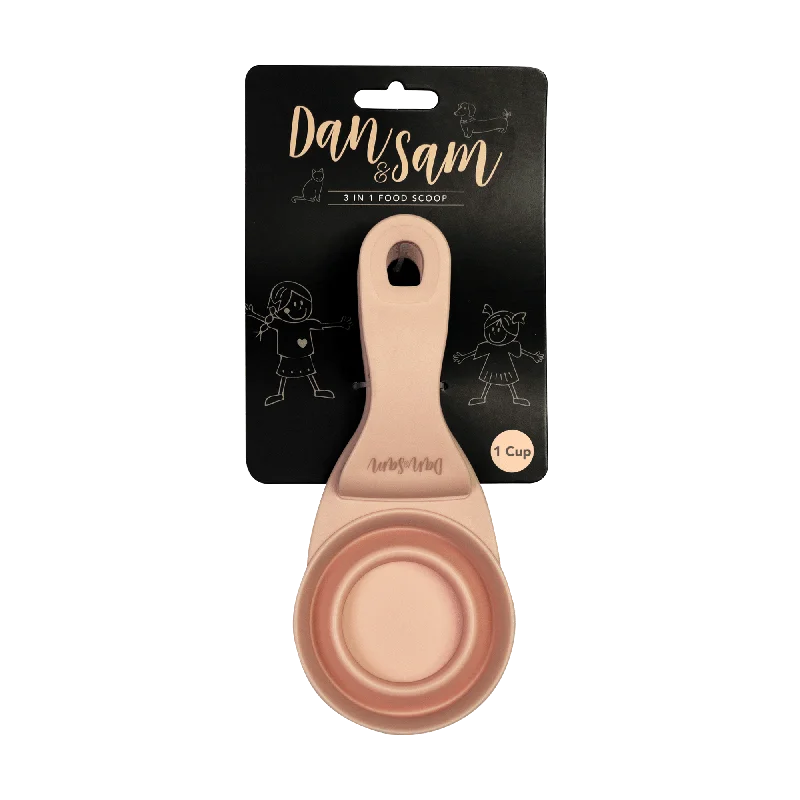 Artisan pottery serving bowls-Dan & Sam - 3 in 1 Food Scoop Blush (1 Cup)