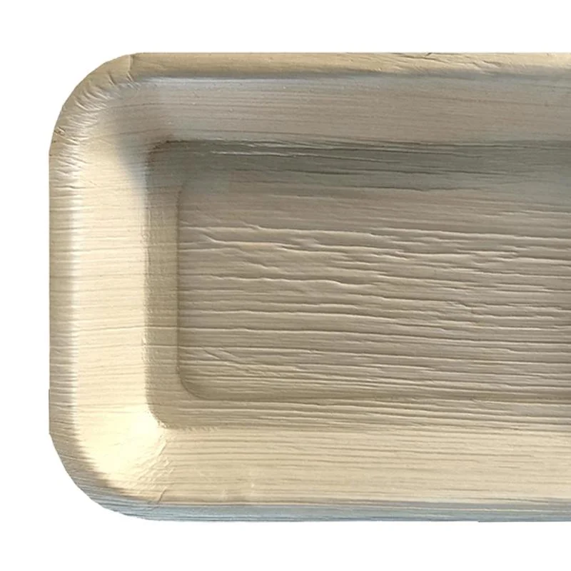 9" x 6" Rectangular Natural Palm Leaf Eco-Friendly Disposable Plates