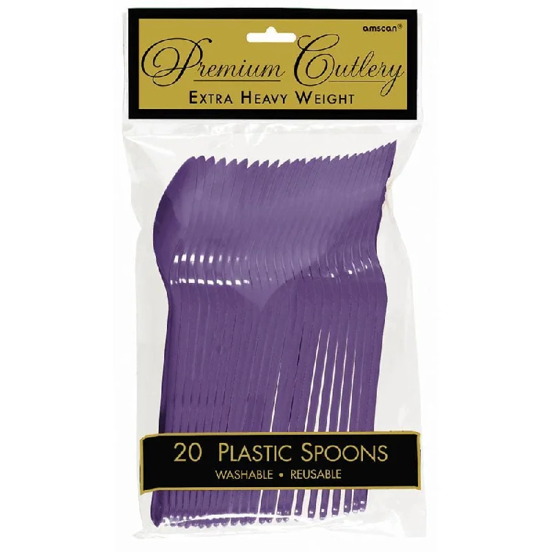 Eco-friendly bamboo salad forks-Plastic Spoons - Purple 20/pkg.