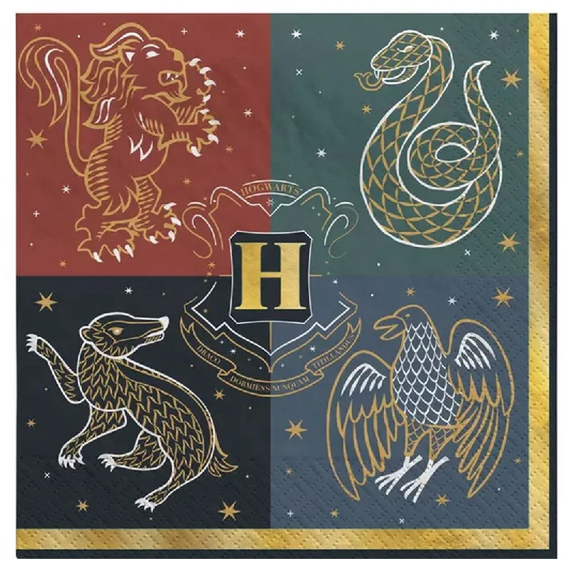 Stylish copper dinner plates-Harry Potter Hogwarts United Beverage Napkins | 16 ct