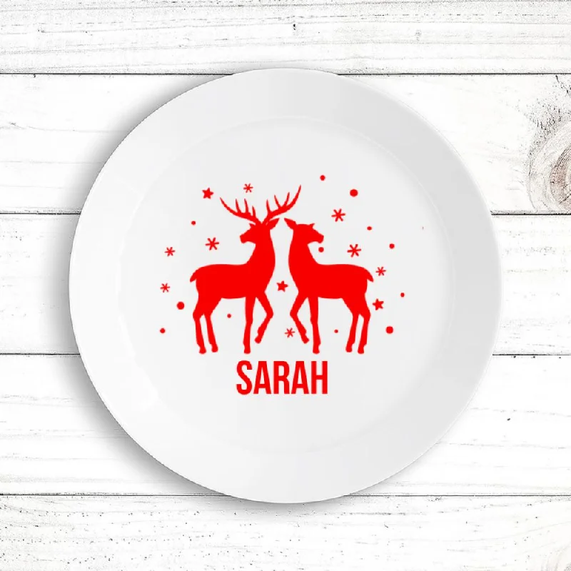 Retro polka dot bowls-Two Deer Plate