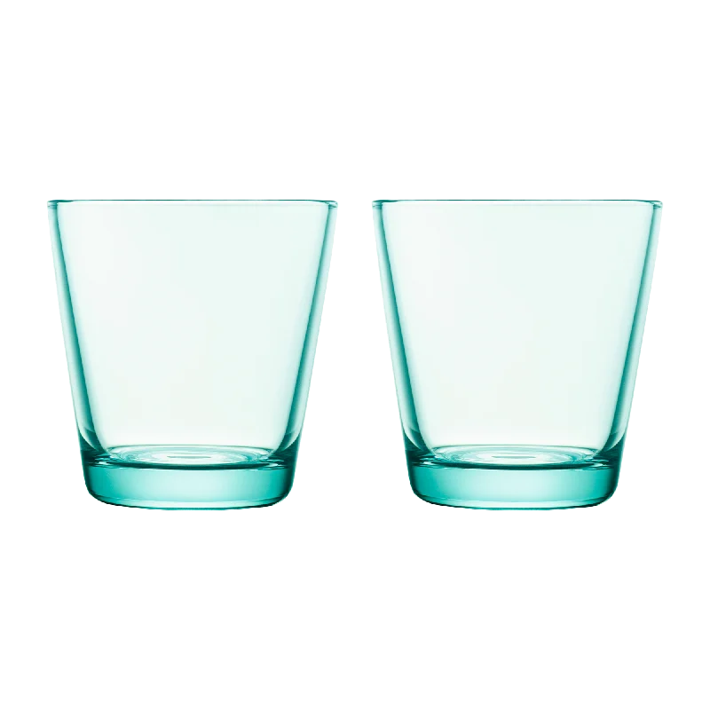 Hand-blown glass cups-iittala Kartio Water Green Medium Tumbler (Set of 2)