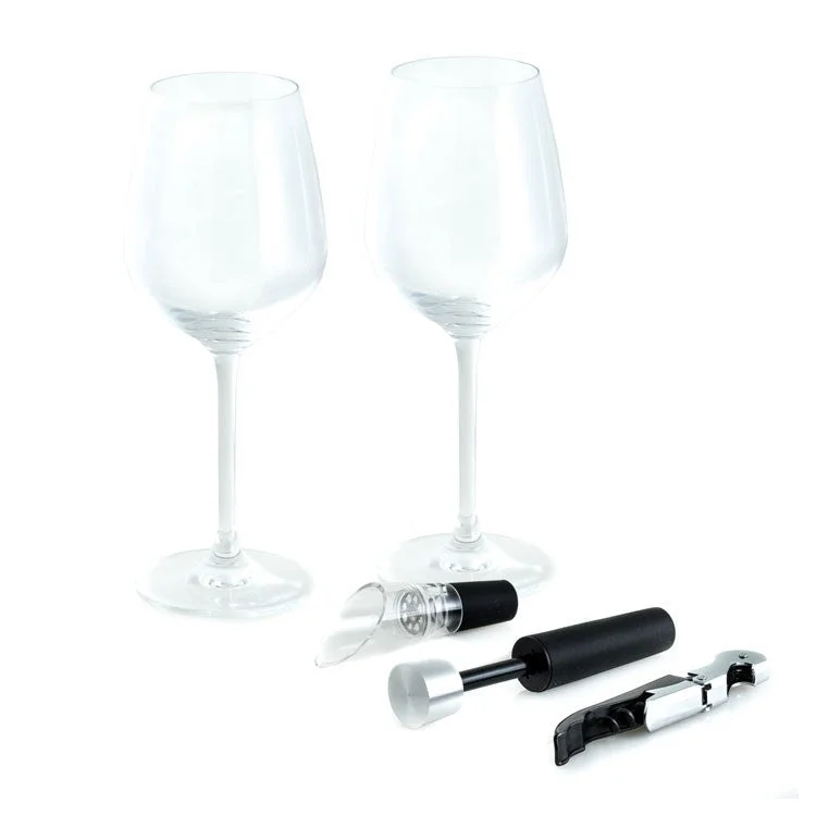 Double-walled insulated mugs-Five-Piece Wine Set