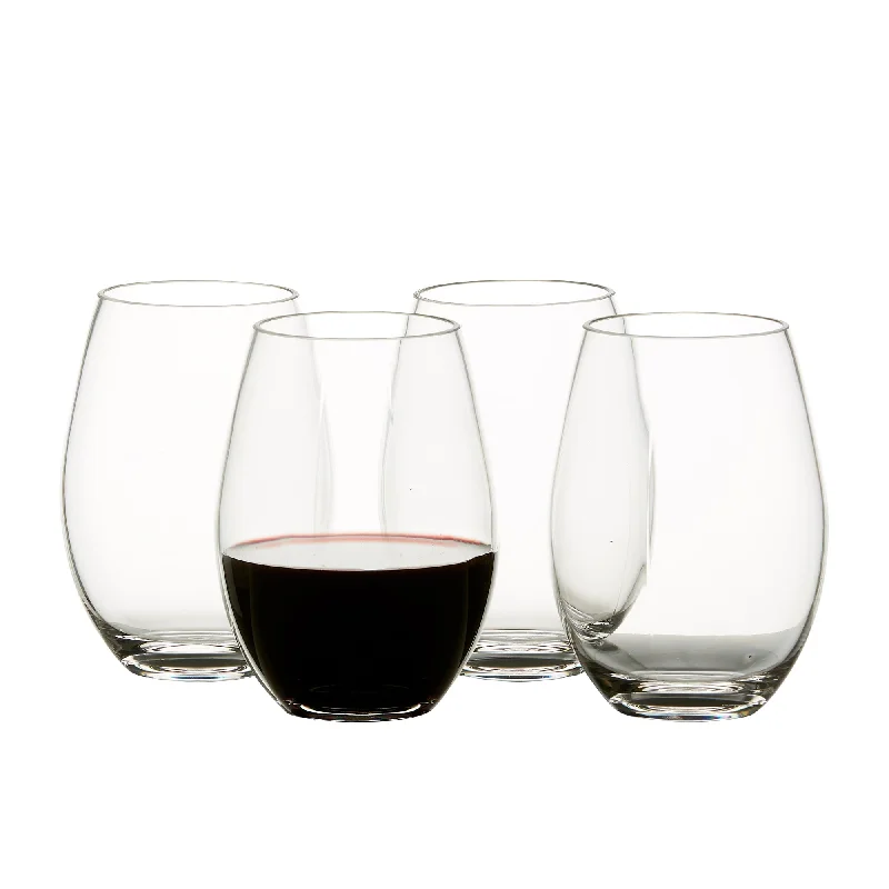 Retro striped coffee cups-Salisbury & Co Unbreakable Stemless Wine Glass 590ml Set of 4