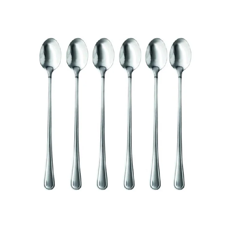 Retro polka dot bowls-St James 6 Piece Bristol Soda Spoon Set Silver