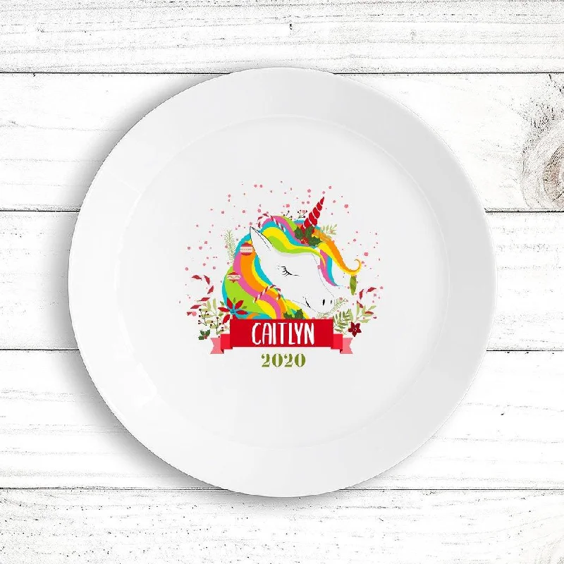 Durable melamine dinner sets-Colourful Unicorn Kids Plate