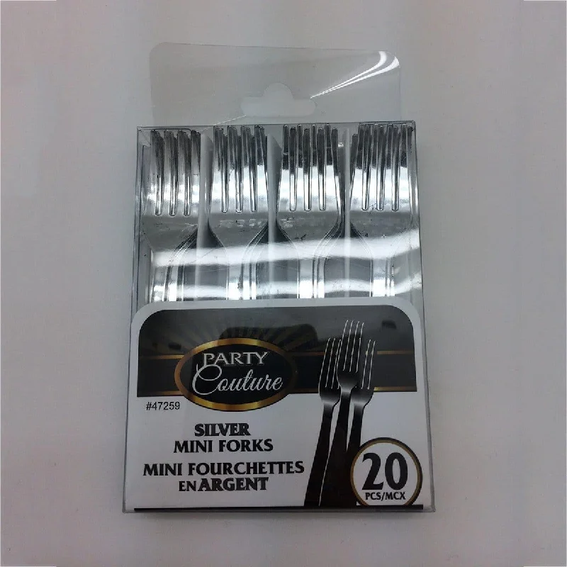 Artisan ceramic dinner bowls-Mini Forks - Silver 20/pkg.