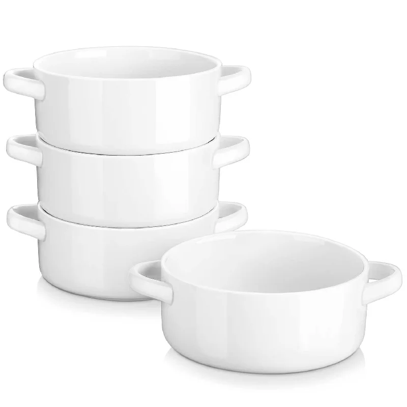 Compact travel utensil kits-Soup Bowls With Handles Set of 4