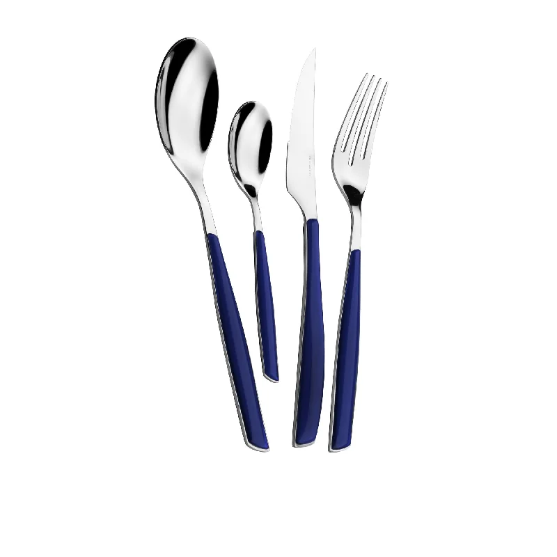 Eco-friendly bamboo utensil sets-Bugatti Glamour Cutlery Set 24pc Blueberry