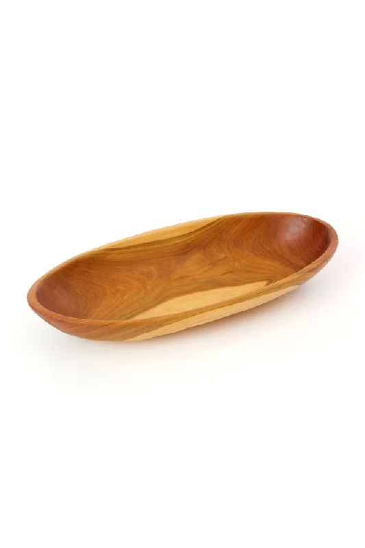 Festive Christmas tableware-Large Oval Mahogany Serving Bowl