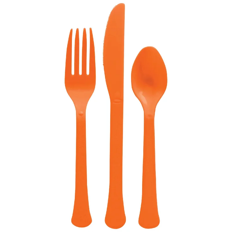 Shatterproof glass tumblers-Orange Peel Plastic Assorted Cutlery, 24 Count