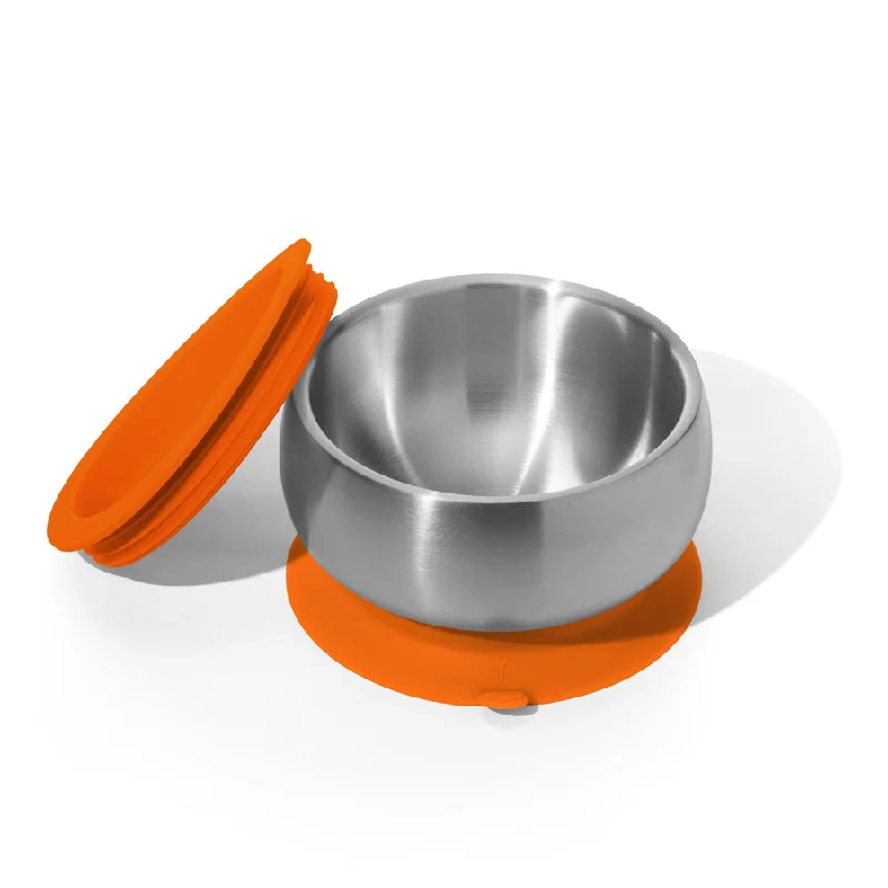 Heavy-duty plastic forks-Avanchy Stainless Steel Suction Baby Bowl Lid Orange